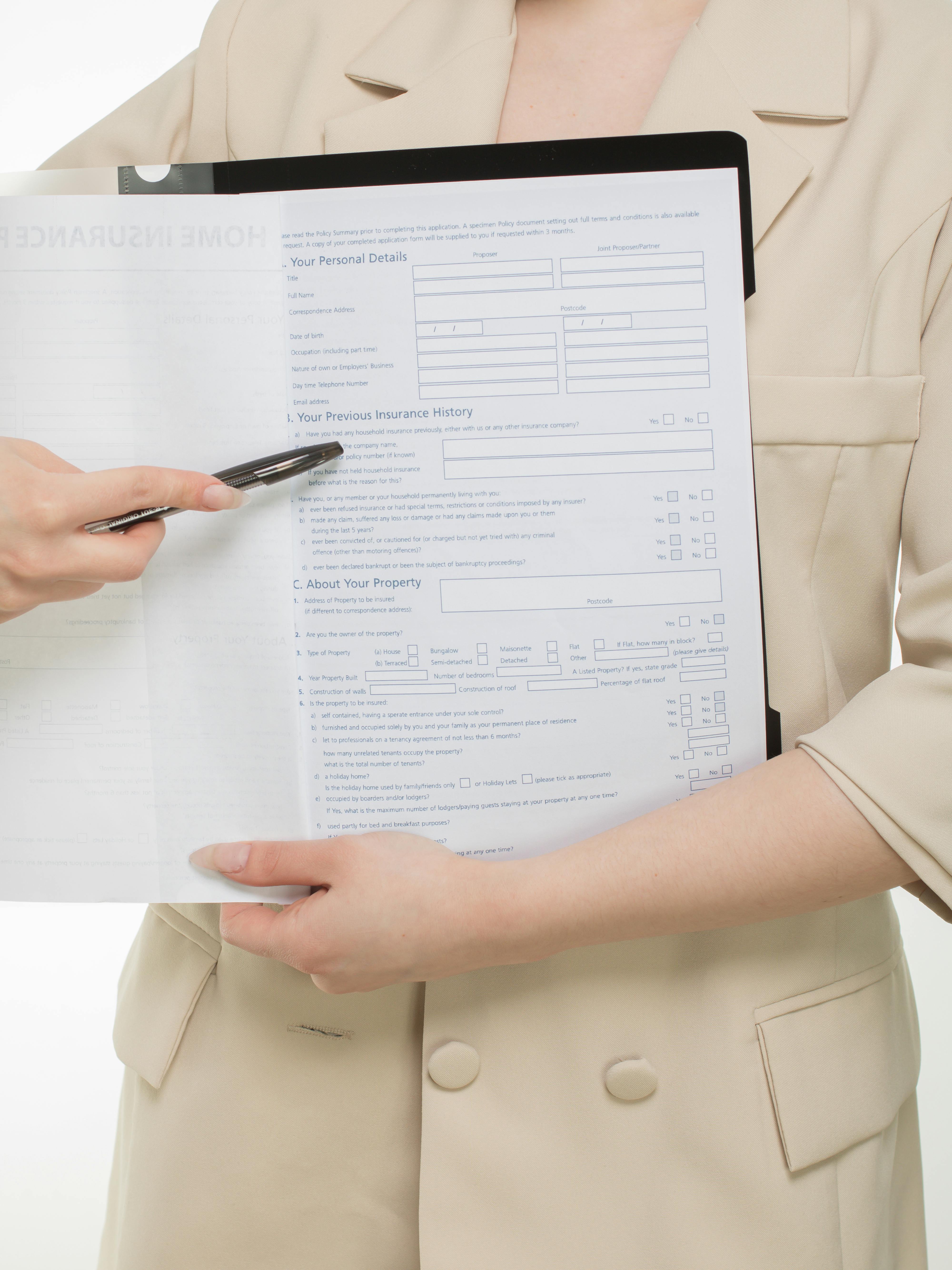 Insurance policy planning documents